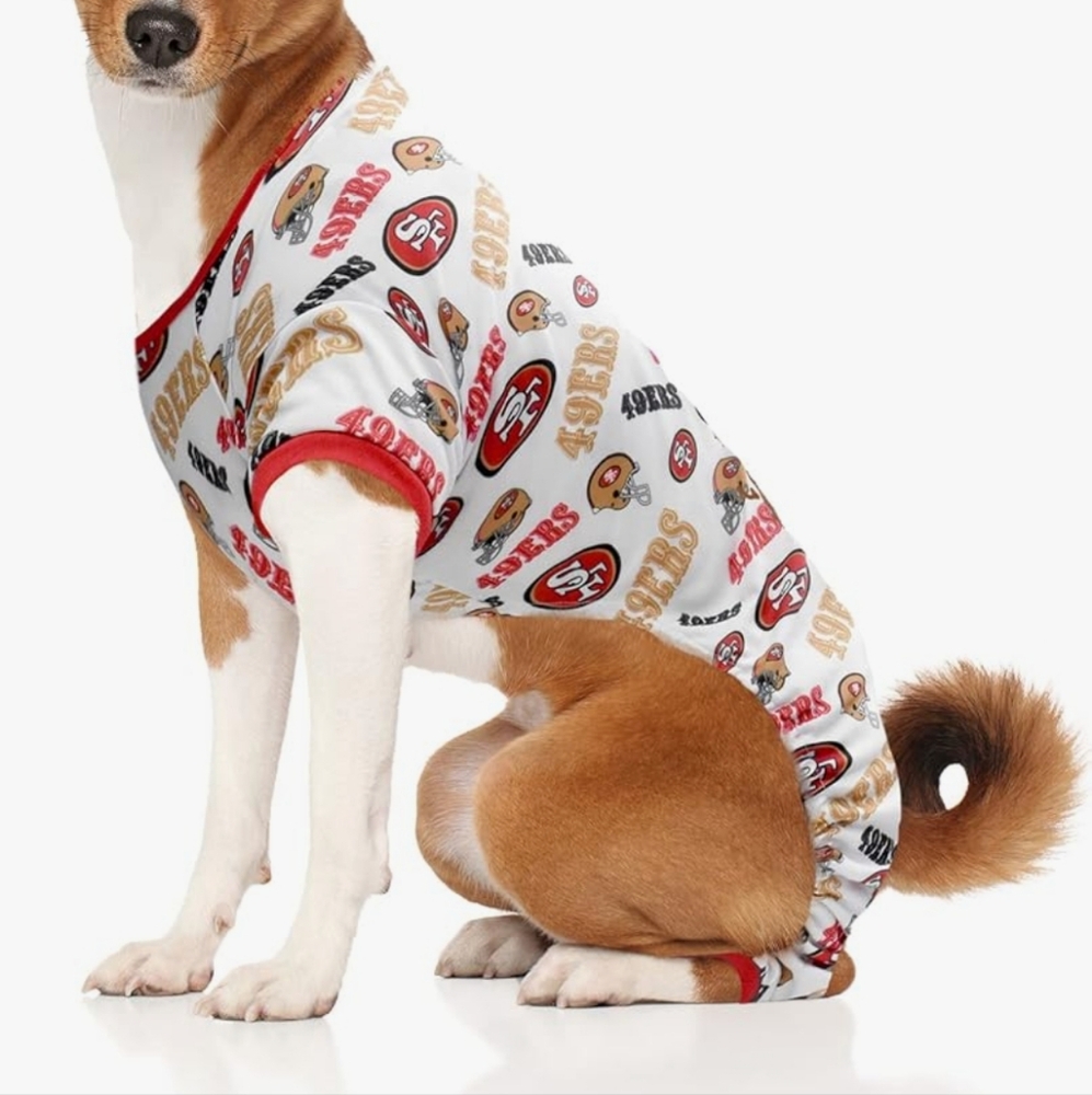 NWT LittleEarth NFL San Francisco 49ers Dog Pajamas, Size L (read description)